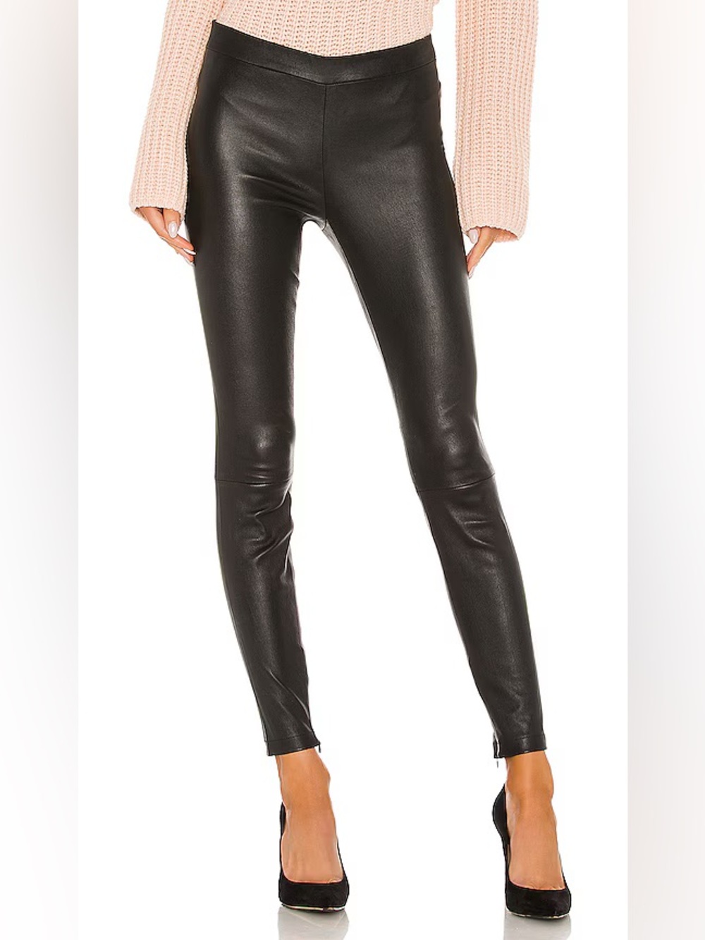Vince Leather Zip Legging Pants Black Casual Women’s Size Small